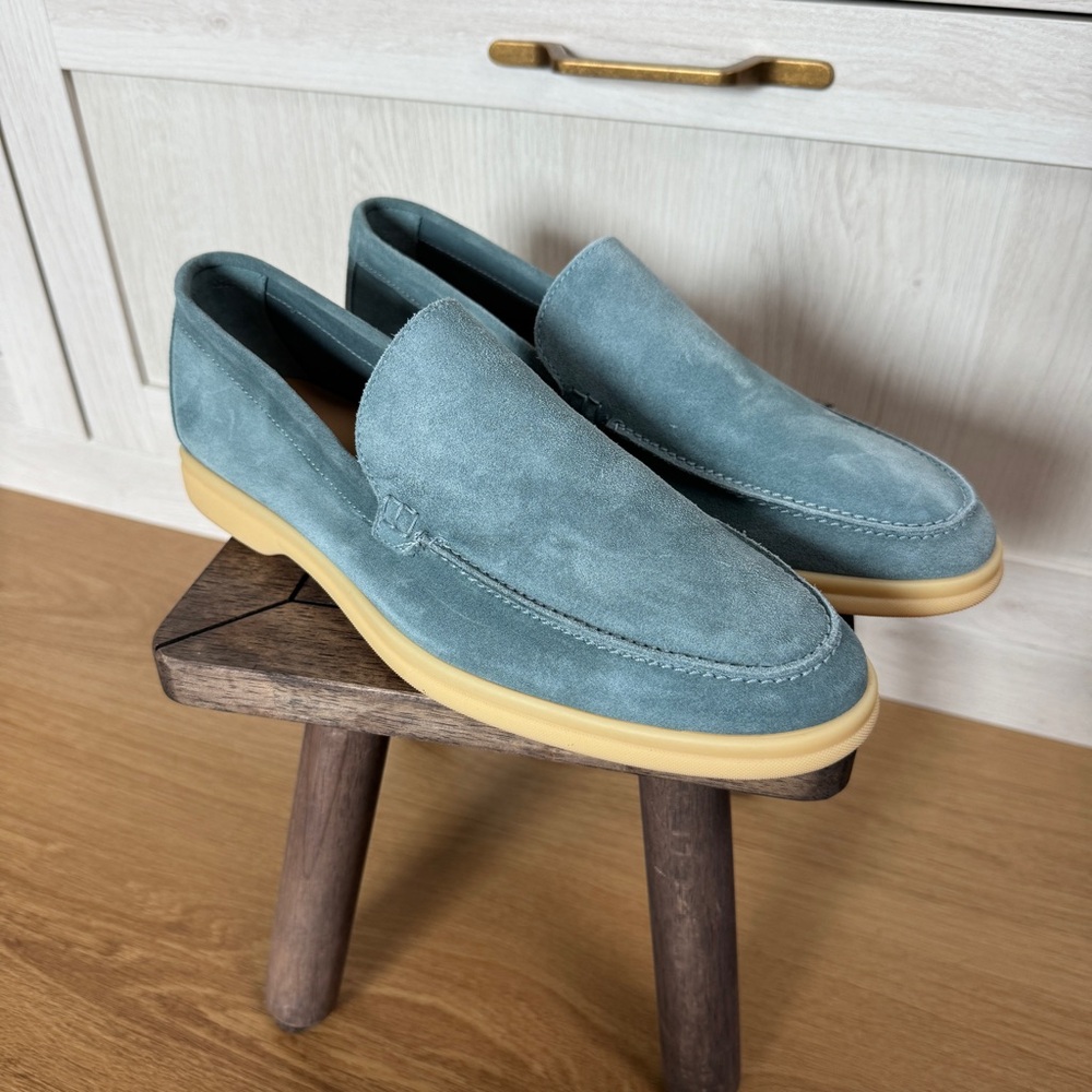 Boemos Men's Loafers in Teal Suede